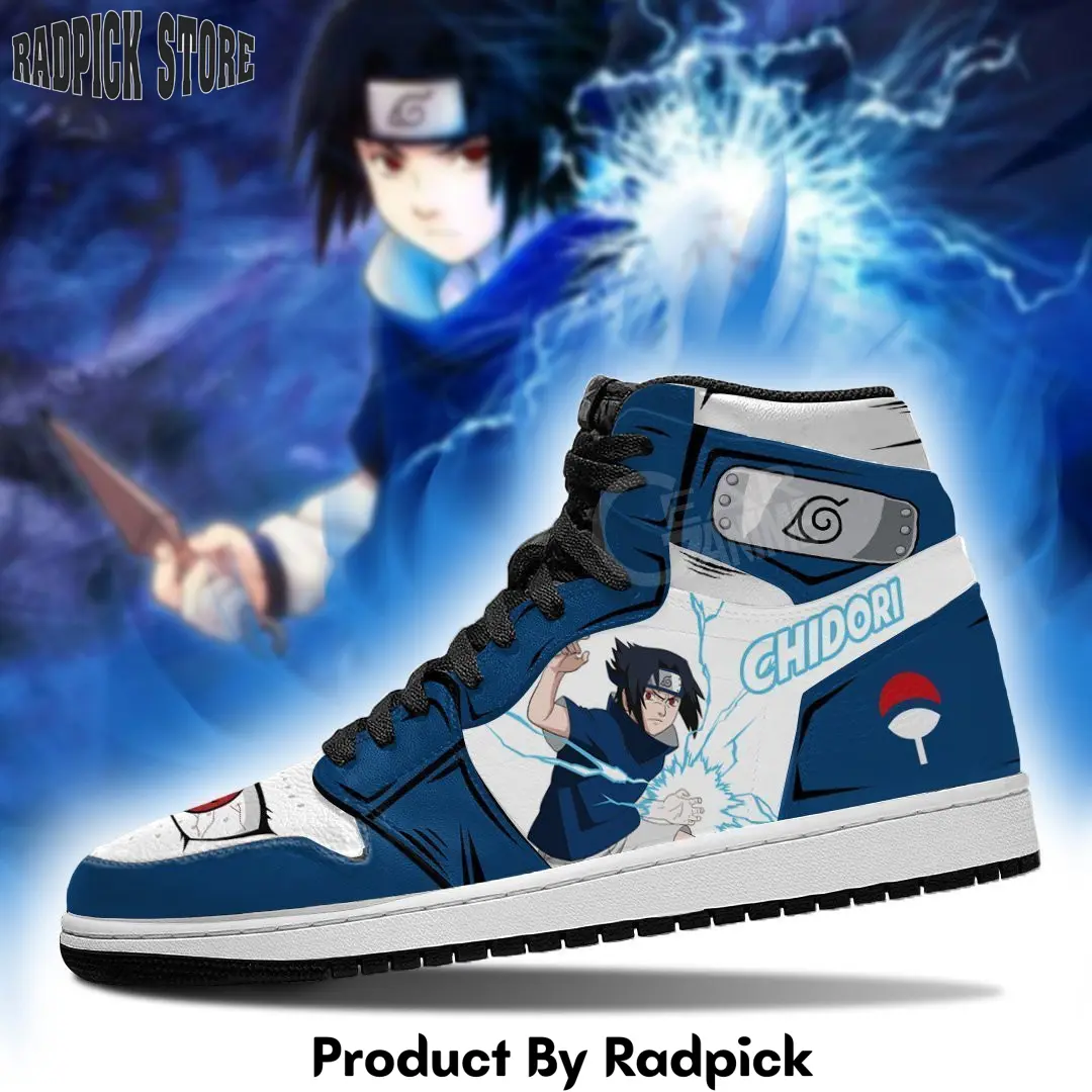 Uchiha sasuke chidori air jordan high top sneakers anime  rp0352624